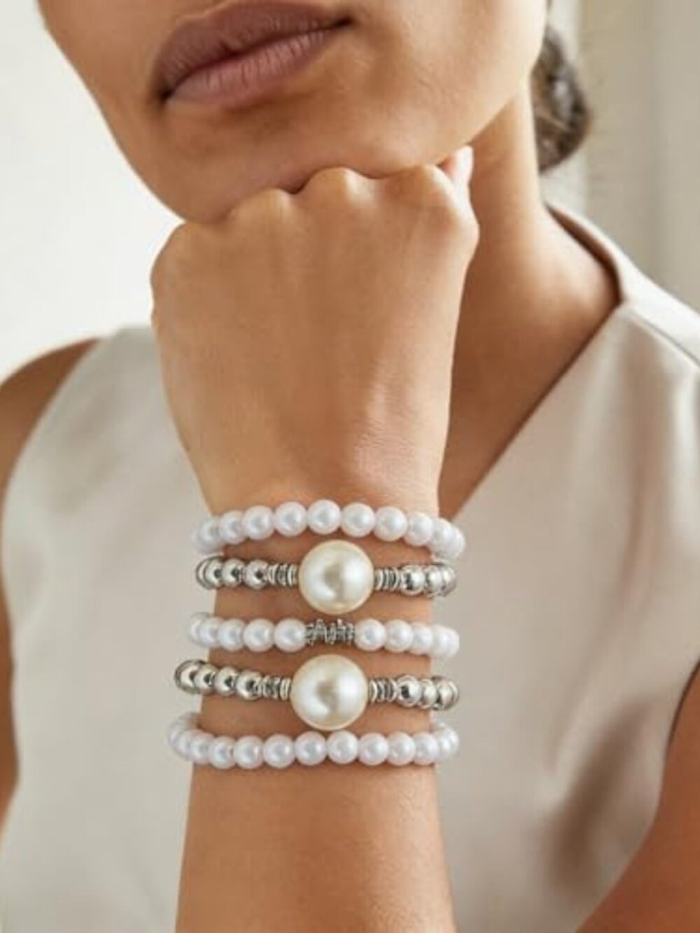 New -‎  Trendy Simple Stretch Bracelet Stack Ball Beaded Tube Bangle Bracelet